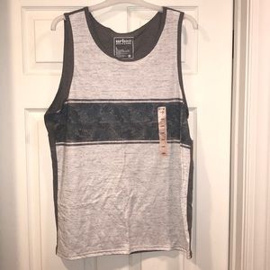 Tank top white and grey with cool flower design